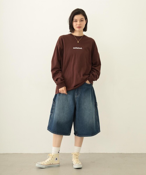 MILKFED.（ミルクフェド）の「COOPER LOGO WIDE L/S TEE（Tシャツ/カットソー・レディース・オフホワイト/ブラウン/チャコール・M/L）」の16枚目の写真