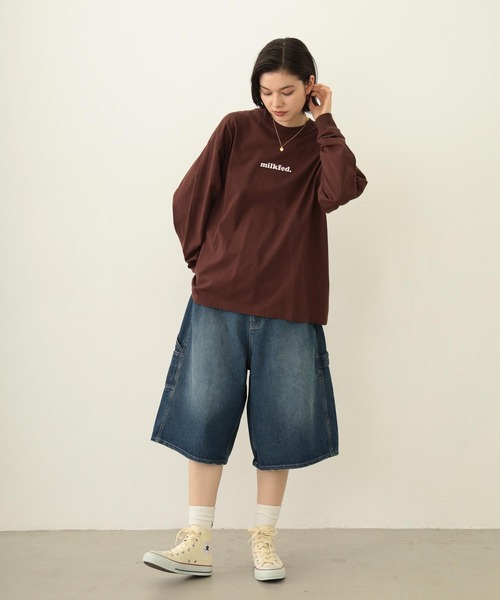 MILKFED.（ミルクフェド）の「COOPER LOGO WIDE L/S TEE（Tシャツ/カットソー・レディース・オフホワイト/ブラウン/チャコール・M/L）」の18枚目の写真
