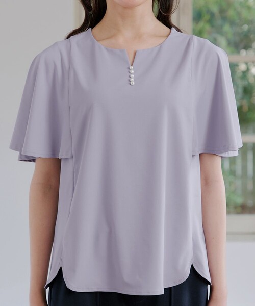 Tiaclasse(ティアクラッセ)の「ブラウス見えフレアスリーブカットソー(Tシャツ/カットソー・レディース・ラベンダー/ブラック/ターコイズブルー/オフホワイト・L/M)」の20枚目の写真