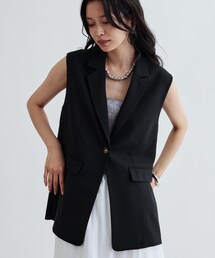 GALLEST | 【接触冷感／セットアップ対応】リネンライクジレジャケット(ベスト)