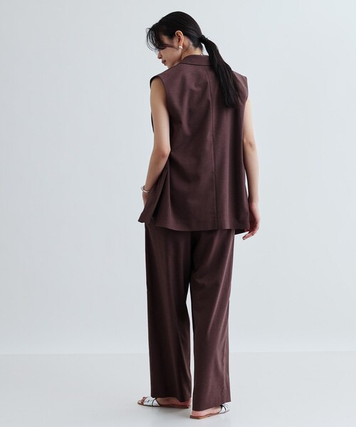 GALLEST / ギャレスト 【接触冷感／セットアップ対応】リネンライクビスチェ【カセット服/通勤・オフィス】 セール】【接触冷感／セットアップ対応】リネンライクビスチェ
