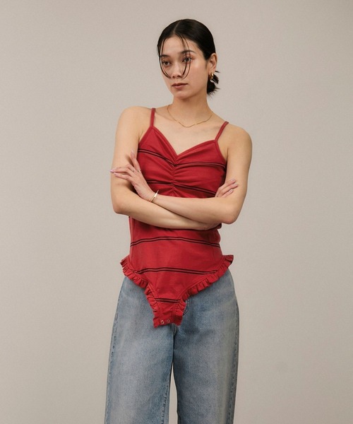 crinklecrinklecrinkle border frillキャミ crinklecrinklecrinkle border frillキャミ