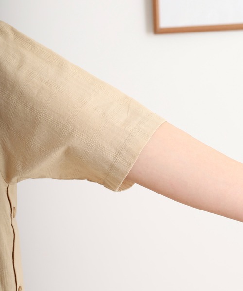 ブラウス シャツ EMAGO ロゴ刺繍サイドボタンシャツ レディース EMAGO ロゴ刺繍サイドボタンシャツ（シャツ/ブラウス）｜Emago