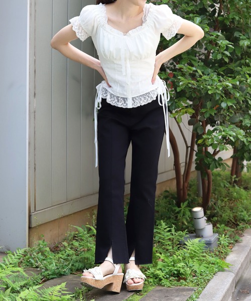 axes femme（アクシーズファム）の「裾スリットフレアデニムパンツ（デニムパンツ・レディース・ネイビー/ブラック・マルチサイズ）」の18枚目の写真