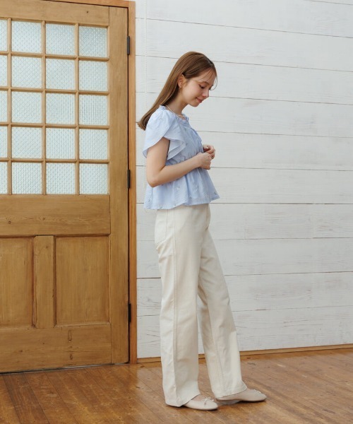 flower(フラワー)の「トゥインクルエンブロイダリーブラウス(シャツ/ブラウス・レディース・ブルー/ホワイト・FREE)」の14枚目の写真