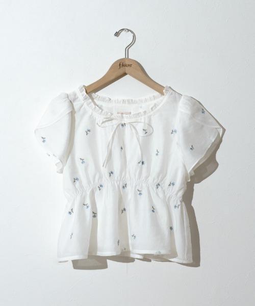 flower(フラワー)の「トゥインクルエンブロイダリーブラウス(シャツ/ブラウス・レディース・ブルー/ホワイト・FREE)」の16枚目の写真