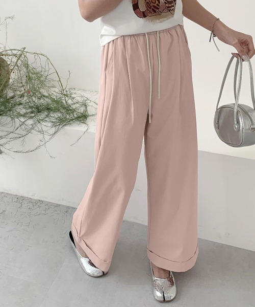 BANICO(バニコ)の「ナチュラルムードワイドパンツ(スラックス・レディース・ブラック/ライトベージュ/ピンク/イエロー・LARGE/MEDIUM/X-LARGE)」の4枚目の写真