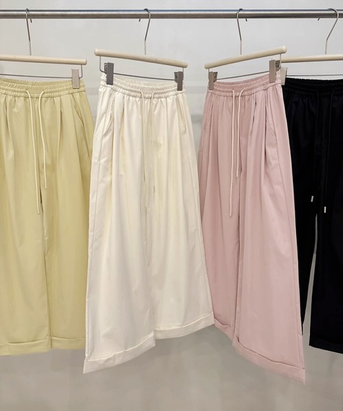 BANICO(バニコ)の「ナチュラルムードワイドパンツ(スラックス・レディース・ブラック/ライトベージュ/ピンク/イエロー・LARGE/MEDIUM/X-LARGE)」の9枚目の写真