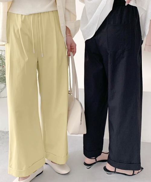 BANICO(バニコ)の「ナチュラルムードワイドパンツ(スラックス・レディース・ブラック/ライトベージュ/ピンク/イエロー・LARGE/MEDIUM/X-LARGE)」の7枚目の写真
