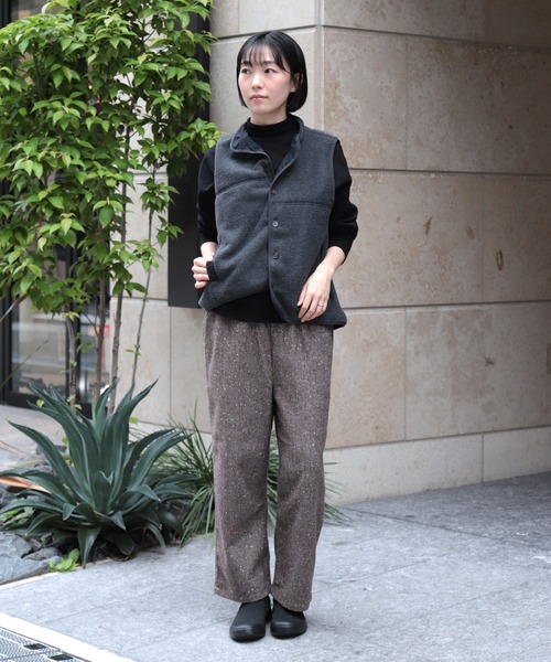 D.M.G.（ドミンゴ）の「[D.M.G / ディーエムジー] ウールライクへリンボン プルオントラウザー（その他パンツ・レディース・ブラウン/グレー・S/M）」の20枚目の写真