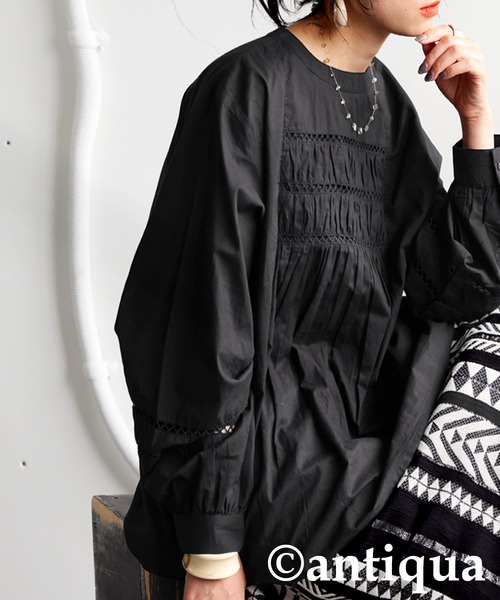 antiqua（アンティカ）の「インド綿ブラウス（シャツ/ブラウス・レディース・ブラック/ホワイト・ONESIZE）」の20枚目の写真