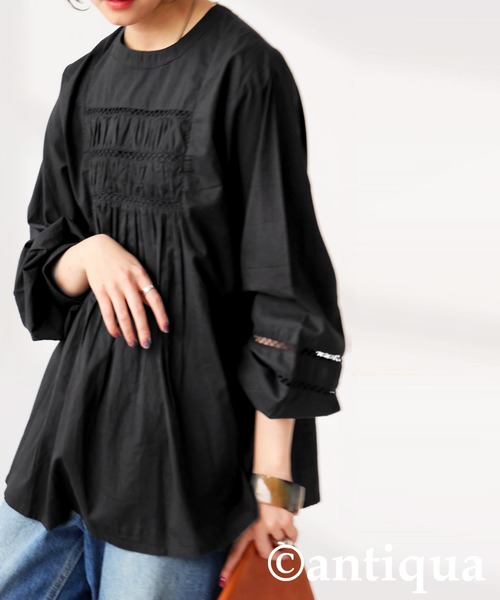 antiqua（アンティカ）の「インド綿ブラウス（シャツ/ブラウス・レディース・ブラック/ホワイト・ONESIZE）」の18枚目の写真