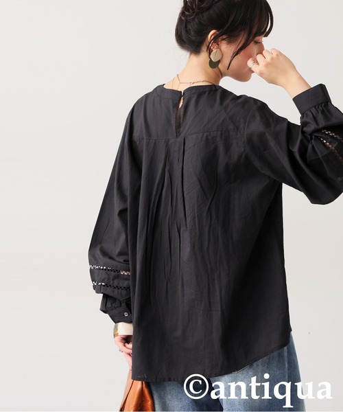 antiqua（アンティカ）の「インド綿ブラウス（シャツ/ブラウス・レディース・ブラック/ホワイト・ONESIZE）」の21枚目の写真