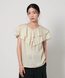 BEAUTY&YOUTH UNITED ARROWS（ビューティーアンドユースユナイテッドアローズ）の「ストライプ レイヤーフリル ブラウス -ウォッシャブル-（シャツ/ブラウス）」