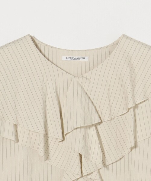 BEAUTY&YOUTH UNITED ARROWS(ビューティーアンドユースユナイテッドアローズ)の「ストライプ レイヤーフリル ブラウス -ウォッシャブル-(シャツ/ブラウス・レディース・オフホワイト・FREE)」の12枚目の写真