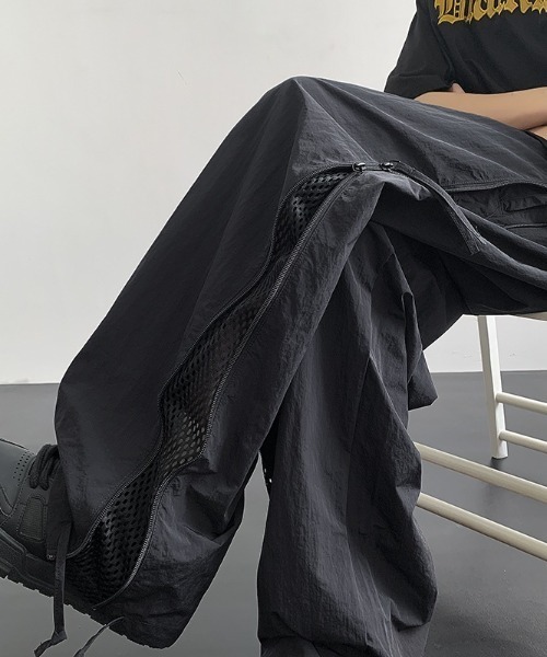 Lés Ageu カーゴメッシュパンツ 黒サイズ2 セール】サイド メッシュ パンツ（カーゴパンツ）｜DEVICE