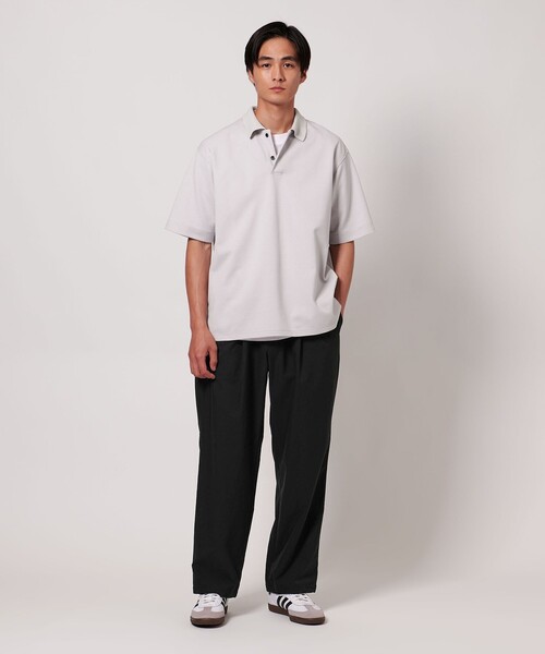 UNITED ARROWS(ユナイテッドアローズ)の「DotAir ドットエア ハーフギャザー ヘムコード 2プリーツパンツ ‐吸水速乾 ストレッチ‐(その他パンツ・メンズ・ダークグレー/ブラック・XL/L/S/M)」の7枚目の写真