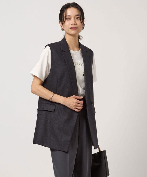 リネンライク ジレ ―マシンウォッシャブル・ストレッチ― リネンライク ジレ ―マシンウォッシャブル・ストレッチ―