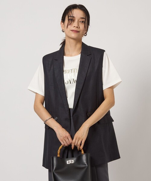 green label relaxing リネンライク ジレマシンウォッシャブル green label relaxing ベスト ジレ リネンライク -マシン
