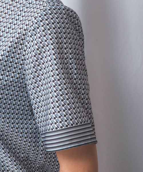 NARACAMICIE(ナラカミーチェ)の「【NARACAMICIE】【セットアップ対応】幾何柄ボウタイ半袖ブラウス(シャツ/ブラウス・レディース・グレー/グリーン・XXL/XL/M/S/L)」の22枚目の写真