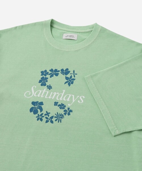 Saturdays NYC(サタデーズ ニューヨークシティ )の「Hibiscus SS Tee(Tシャツ/カットソー・メンズ・ネイビー/グリーン/キナリ・M/L/XL/S)」の4枚目の写真