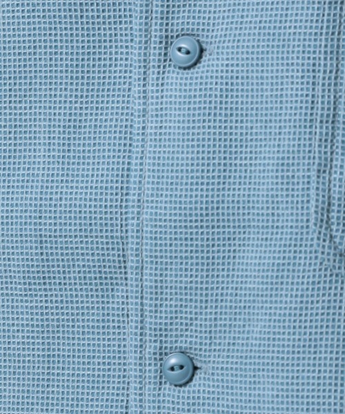 BAYFLOW（ベイフロー）の「[さらっと羽織れる]ワッフル半袖シャツ（シャツ/ブラウス・メンズ・ネイビー/ブルー/オフホワイト・MEDIUM/LARGE）」の14枚目の写真