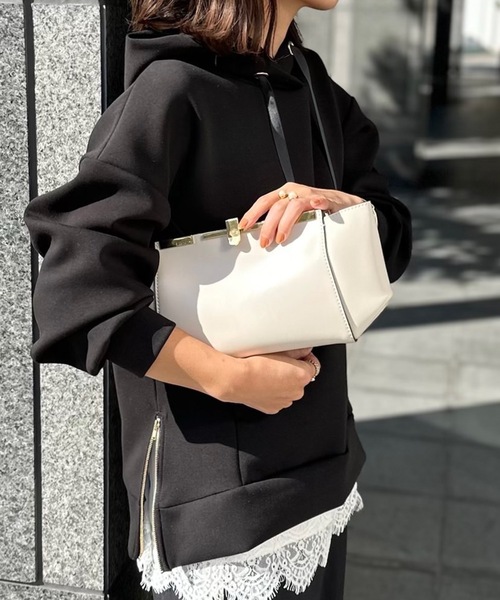STYLEDOOR（スタイルドア）の「【サイズ展開あり】サイドジップダンボールニットフーディー（パーカー・レディース・サックスブルー/ライトベージュ/ブラック・S/3L/LL/L/M）」の9枚目の写真