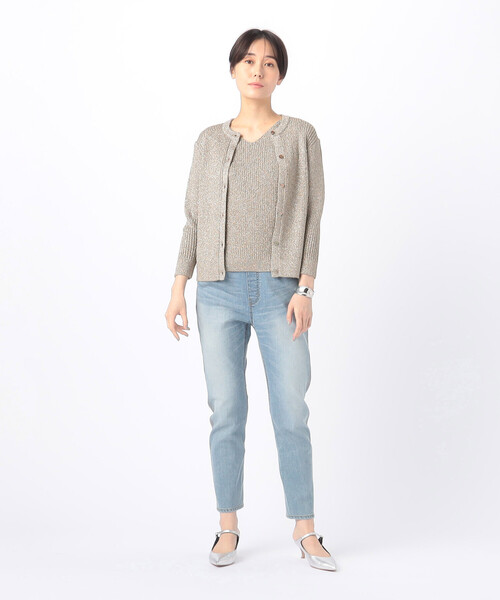 K.T KIYOKO TAKASE(キヨコタカセ)の「グリッターリブ ニットカーディガン(カーディガン/ボレロ・レディース・ベージュ/グレー・9号)」の5枚目の写真