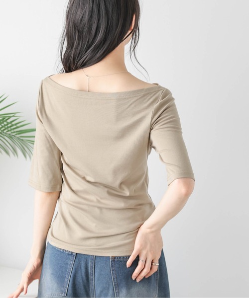 La-gemme（ラジェム）の「ボートネックカットソー（Tシャツ/カットソー・レディース・杢グレー/ブラック/カーキブラウン/ホワイト・フリー）」の21枚目の写真
