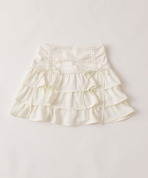 OLIVE des OLIVE（オリーブデオリーブ）の「ドロストティアードミニスカート（スカート・レディース・ネイビー/ブラウン系その他/ライトブラウン/オフホワイト/ホワイト/チャコールグレー・FREE）」の20枚目の写真