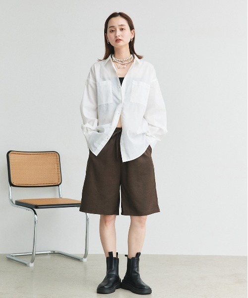 ad thie（アドティエ）の「リラックス イージーハーフパンツ（その他パンツ・レディース・ダークブラウン/チャコール/グレー/ブラック/グレー系その他・FREE）」の11枚目の写真