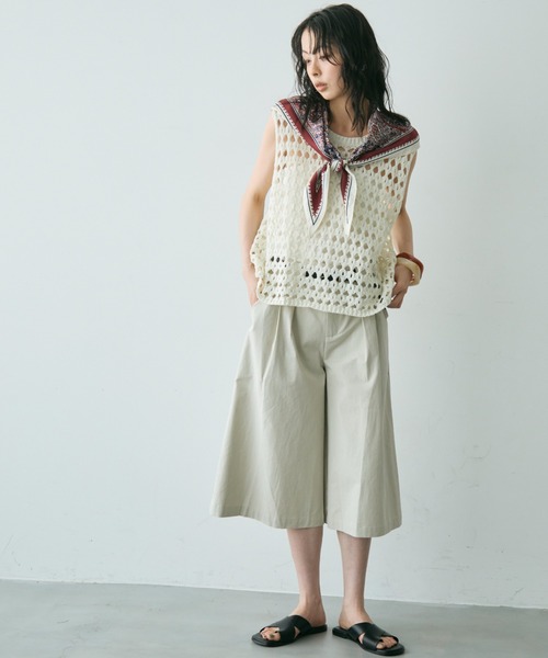 セール】クロップドバミューダパンツ（チノパンツ）｜Trish