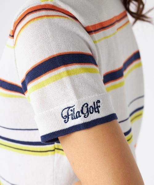 FILA GOLF(フィラゴルフ )の「【FILA GOLF/フィラゴルフ】レディースボーダーニットワンピース ゴルフ(ワンピース・レディース・ライム/ネイビー/ブルー/レッド・MEDIUM/X-LARGE/LARGE)」の14枚目の写真