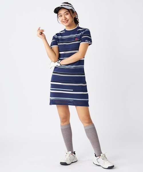 FILA GOLF(フィラゴルフ )の「【FILA GOLF/フィラゴルフ】レディースボーダーニットワンピース ゴルフ(ワンピース・レディース・ライム/ネイビー/ブルー/レッド・MEDIUM/X-LARGE/LARGE)」の16枚目の写真