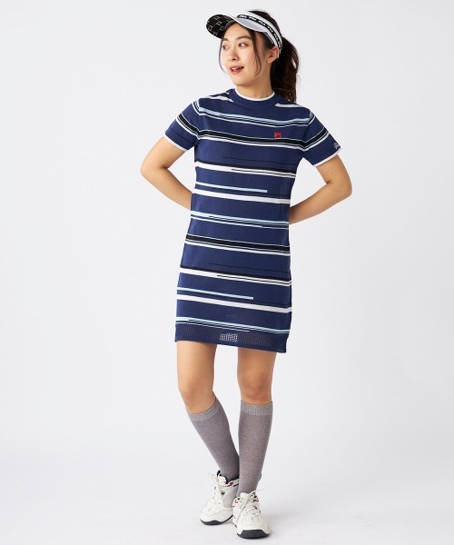 FILA GOLF(フィラゴルフ )の「【FILA GOLF/フィラゴルフ】レディースボーダーニットワンピース ゴルフ(ワンピース・レディース・ライム/ネイビー/ブルー/レッド・MEDIUM/X-LARGE/LARGE)」の17枚目の写真