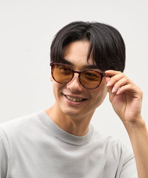 Zoff(ゾフ)の「SUNCUTGlasses/UV100%CUT ボストン型 サングラス|ラバーテンプル|ズレ落ち防止|カラーレンズ|紫外線対策 UVカット|ユニセックス|Zoff|CLASSIC(サングラス・レディース・グリーン/ブラック/ブラウン系その他2/グレー・FREE)」の6枚目の写真