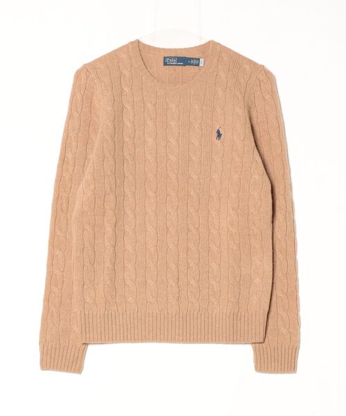ケーブル ウールカシミヤ クルーネック セーター（ニット/セーター