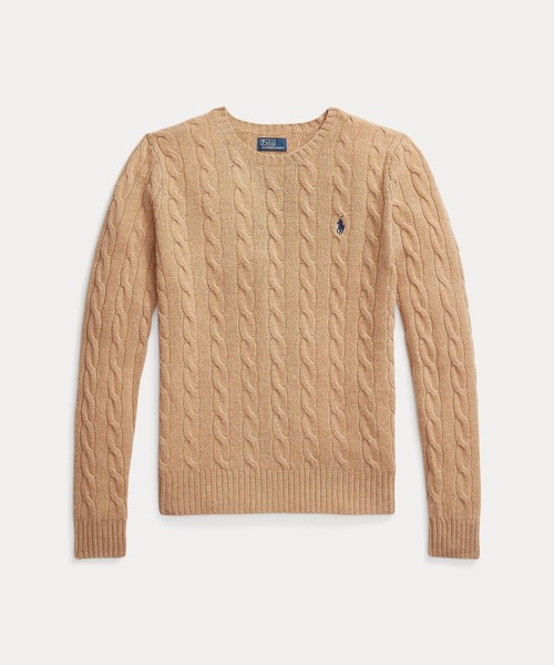 ケーブル ウールカシミヤ クルーネック セーター（ニット/セーター