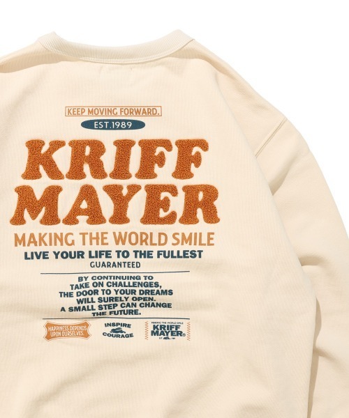 KRIFF MAYER Lady's Collection(クリフメイヤーレディースコレクション)の「【サガラ刺繍】裏起毛クルー(クリフラビット)(スウェット・レディース・ブラウン/ナチュラル/ベージュ/チャコール/カラフル/レッド・LARGE/MEDIUM)」の1枚目の写真
