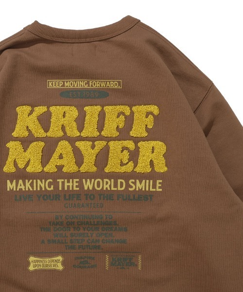 KRIFF MAYER Lady's Collection(クリフメイヤーレディースコレクション)の「【サガラ刺繍】裏起毛クルー(クリフラビット)(スウェット・レディース・ブラウン/ナチュラル/ベージュ/チャコール/カラフル/レッド・LARGE/MEDIUM)」の3枚目の写真