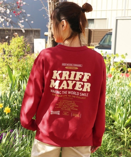 KRIFF MAYER Lady's Collection(クリフメイヤーレディースコレクション)の「【サガラ刺繍】裏起毛クルー(クリフラビット)(スウェット・レディース・ブラウン/ナチュラル/ベージュ/チャコール/カラフル/レッド・LARGE/MEDIUM)」の5枚目の写真