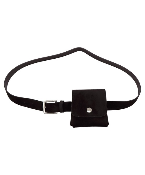 ISOOK（アイスー）の「スエードポーチベルト(kiharu select) / ウエストポーチ 細ベルト ミニバッグ 合皮 合成皮革 ブラウン ブラック 茶 黒（ベルト・レディース・ブラック/ブラウン・FREE）」の11枚目の写真