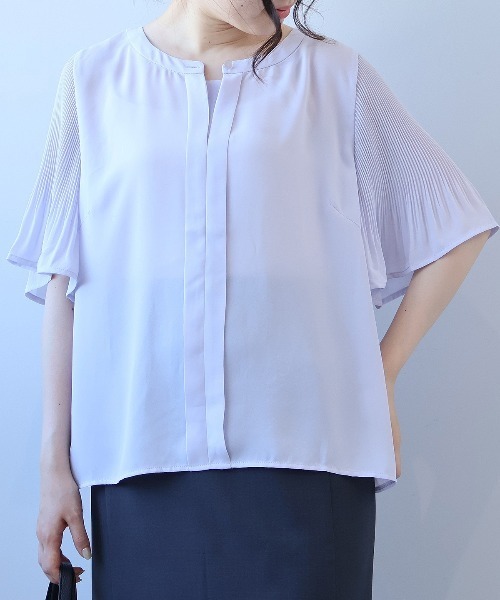 セール】【L～5L 大きいサイズ】プリーツショルダーフロント