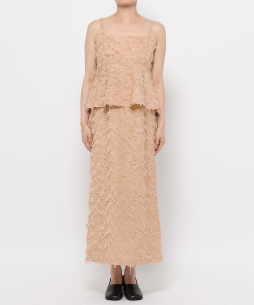 mysty woman（ミスティウーマン）の「カットジャガードペプラムキャミワンピース　583339（ワンピース・レディース・ブラック/アイボリー/ピンクベージュ・FREE）」の11枚目の写真