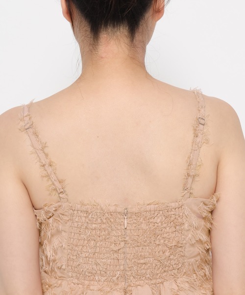 mysty woman（ミスティウーマン）の「カットジャガードペプラムキャミワンピース　583339（ワンピース・レディース・ブラック/アイボリー/ピンクベージュ・FREE）」の14枚目の写真