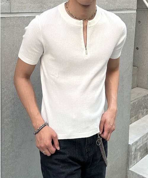 Otte（オッテ）の「ハーフジップニットシャツ（Tシャツ/カットソー・メンズ・ブラック/ホワイト・LARGE/MEDIUM/X-LARGE）」の15枚目の写真