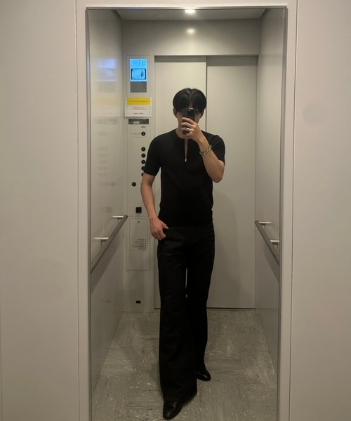 Otte（オッテ）の「ハーフジップニットシャツ（Tシャツ/カットソー・メンズ・ブラック/ホワイト・LARGE/MEDIUM/X-LARGE）」の8枚目の写真