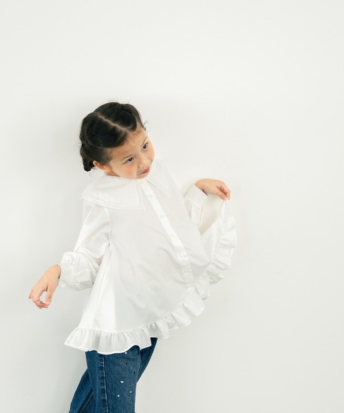 LOWRYS FARM（ローリーズファーム）の「フリルカラーチュニックブラウス　 578272（シャツ/ブラウス・キッズ・ピンク/オフホワイト・110cm/120cm/130cm/140cm/150cm）」の14枚目の写真