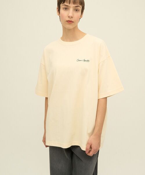 AMERICAN HOLIC(アメリカンホリック)の「ワントーンロゴプリントTシャツ(Tシャツ/カットソー・レディース・アイボリー/ブラック/オフホワイト・FREE)」の11枚目の写真