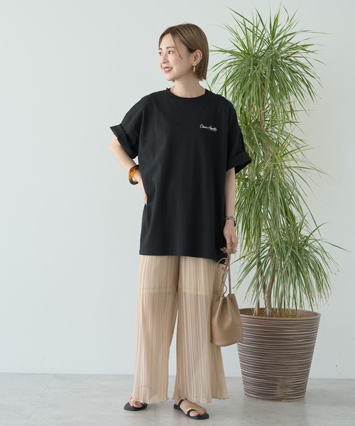 AMERICAN HOLIC(アメリカンホリック)の「ワントーンロゴプリントTシャツ(Tシャツ/カットソー・レディース・アイボリー/ブラック/オフホワイト・FREE)」の7枚目の写真